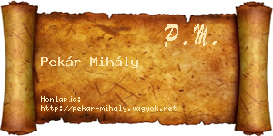 Pekár Mihály névjegykártya